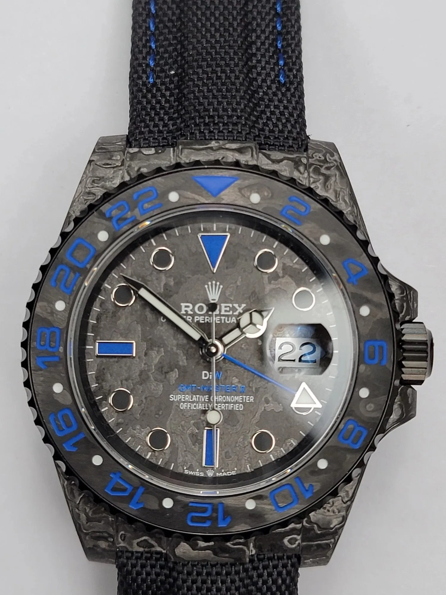 VS Factory Rolex GMT-Master II "DiW Carbon Blue" Forged Carbon Fiber (Custom Edition) 1:1 Super Clone - DD3285 Movement - VS Factory Official photo 2