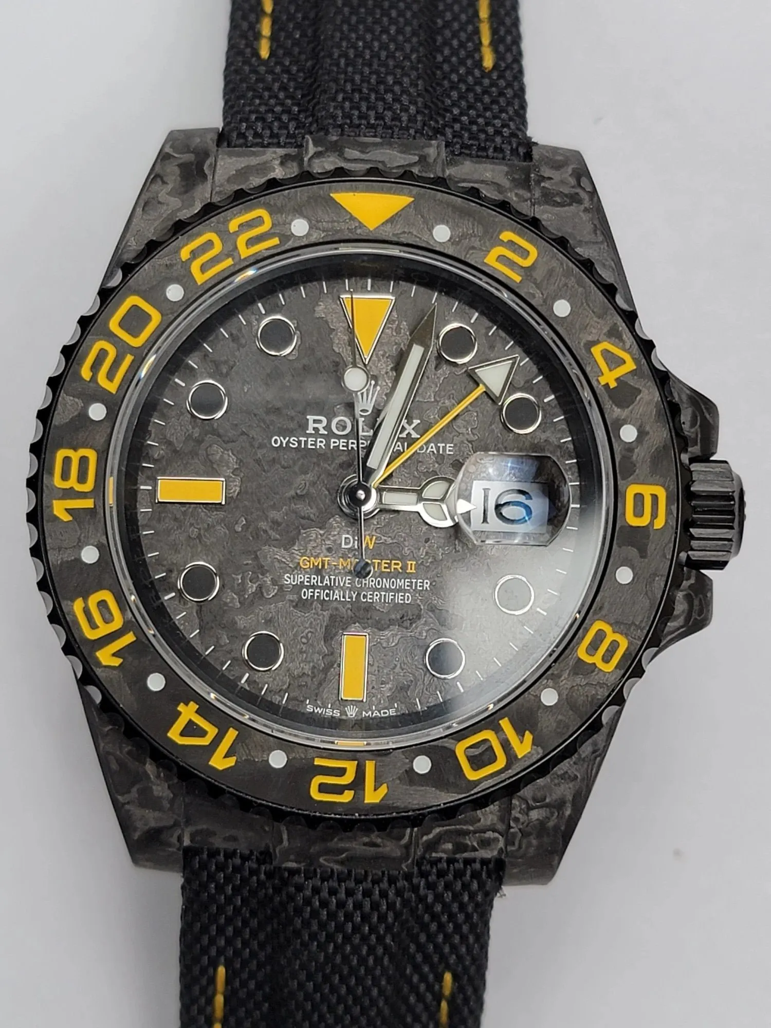 VS Factory Rolex GMT-Master II "DiW Carbon Yellow" Forged Carbon Fiber (Custom Edition) 1:1 Super Clone - DD3285 Movement - VS Factory Official photo 2
