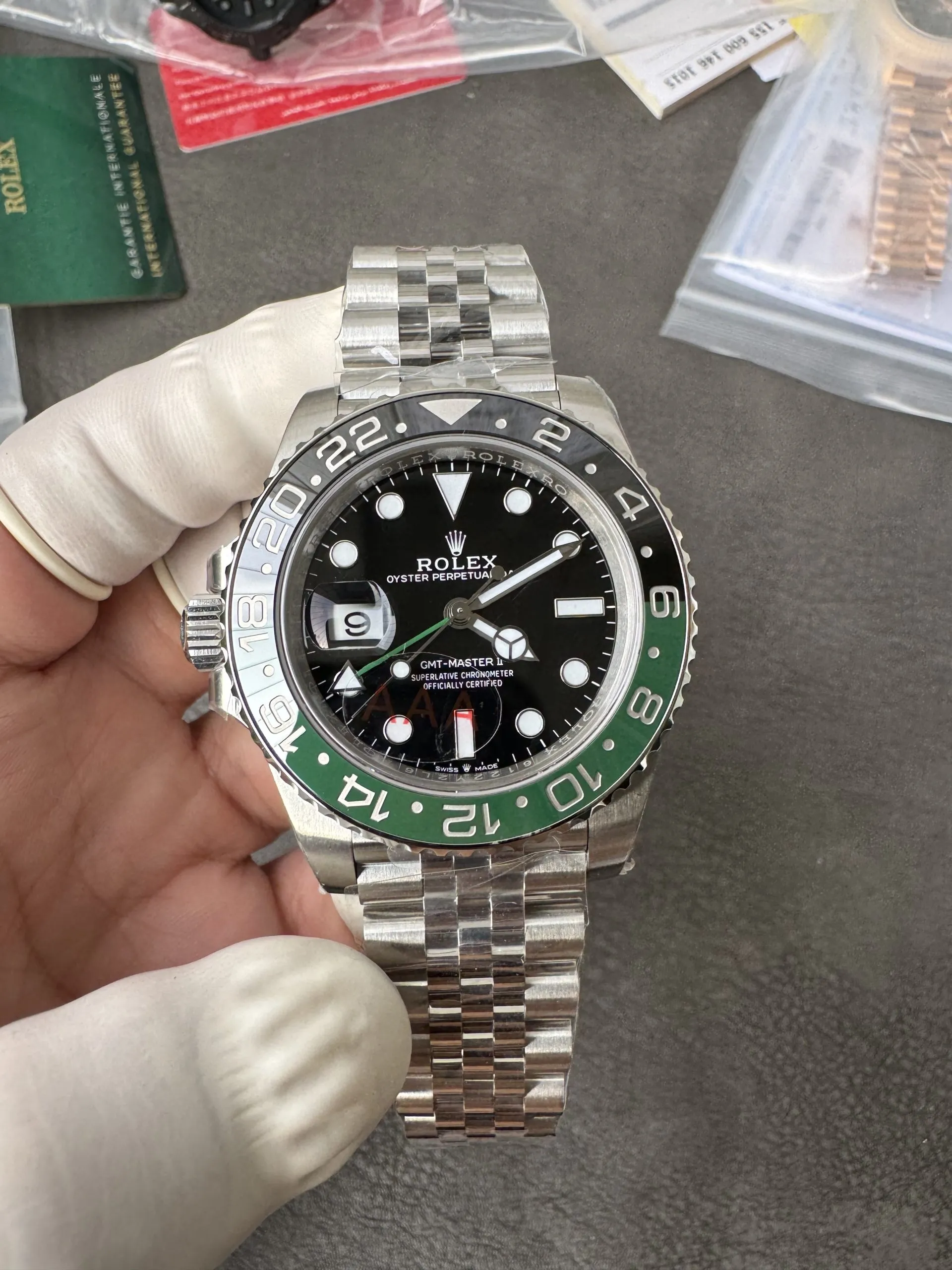 VS Factory Rolex GMT-Master II "Sprite" Black/Green Ceramic Bezel Jubilee Bracelet(m126720vtnr-0002) 1:1 Super Clone - DD3285 Movement - VS Factory Official