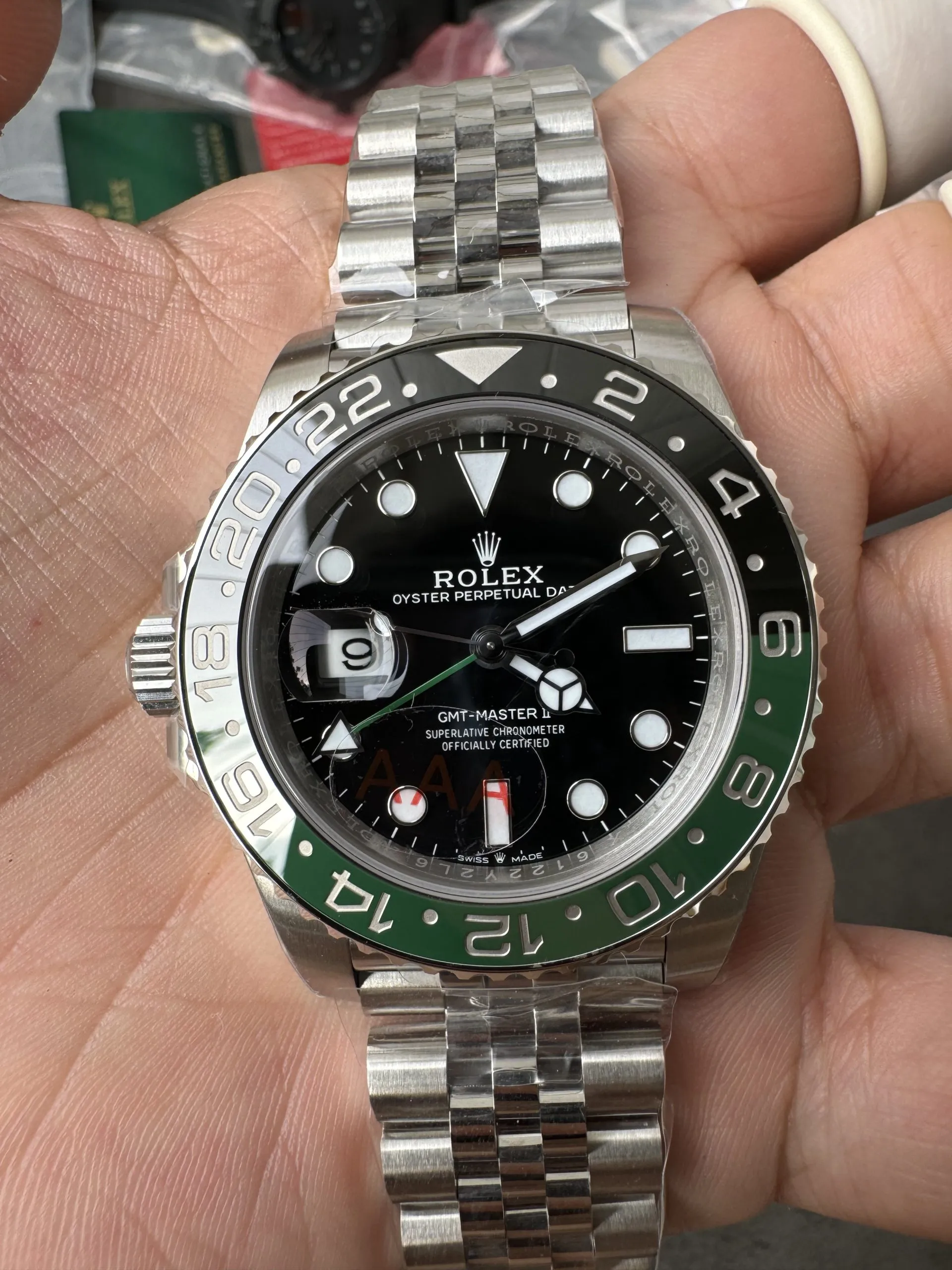 VS Factory Rolex GMT-Master II "Sprite" Black/Green Ceramic Bezel Jubilee Bracelet(m126720vtnr-0002) 1:1 Super Clone - DD3285 Movement - VS Factory Official photo 2