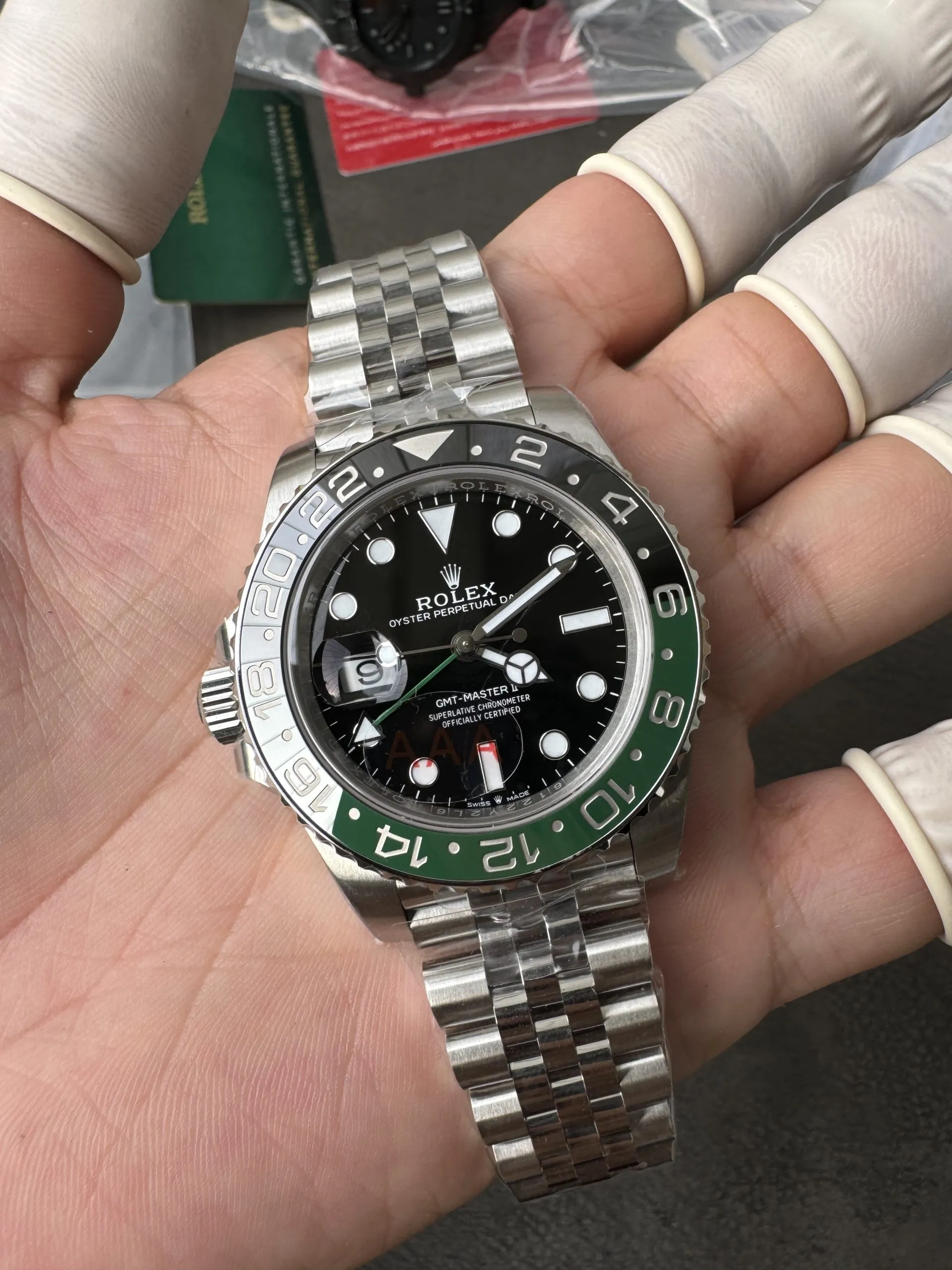 VS Factory Rolex GMT-Master II "Sprite" Black/Green Ceramic Bezel Jubilee Bracelet(m126720vtnr-0002) 1:1 Super Clone - DD3285 Movement - VS Factory Official photo 4