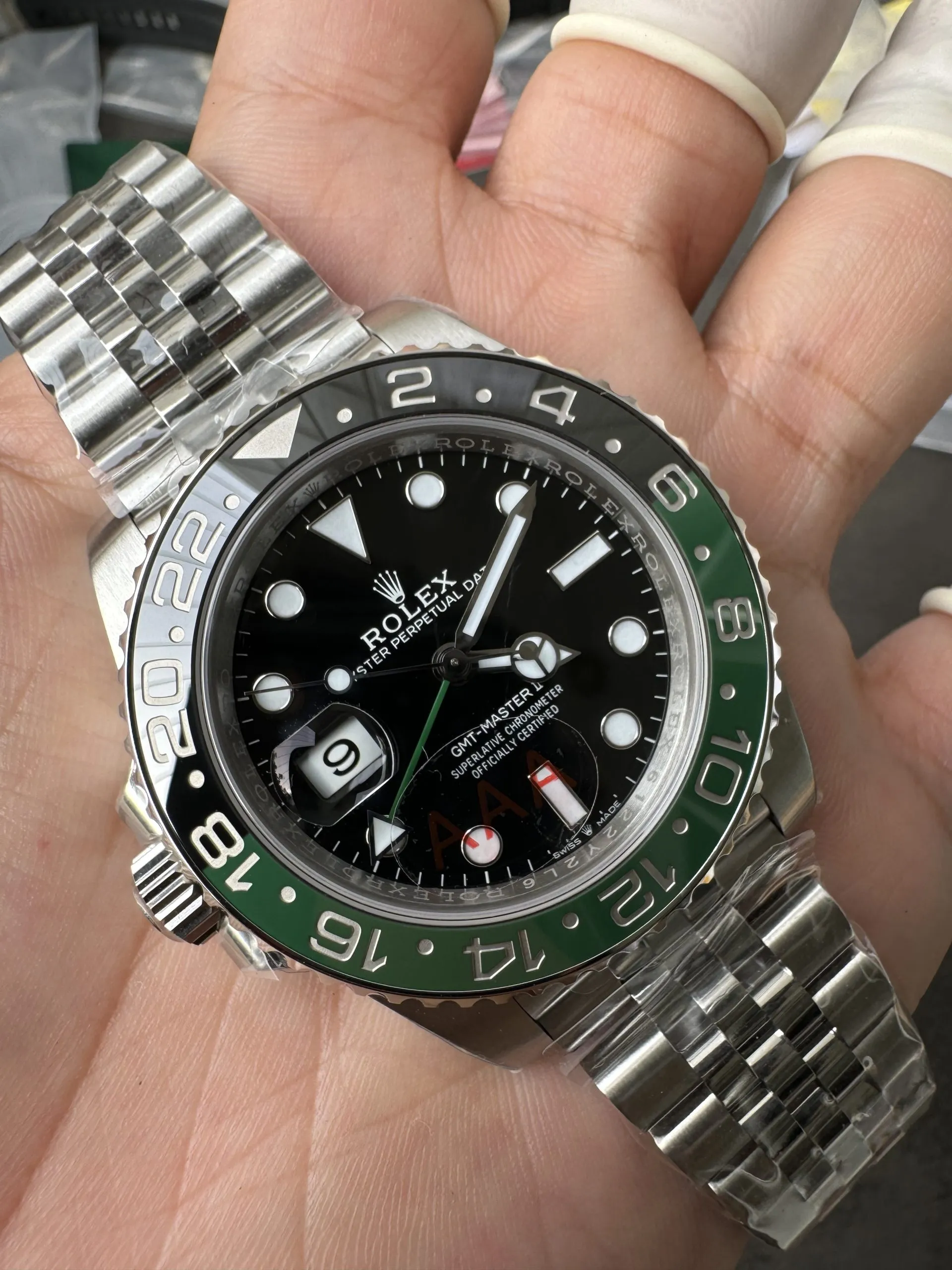 VS Factory Rolex GMT-Master II "Sprite" Black/Green Ceramic Bezel Jubilee Bracelet(m126720vtnr-0002) 1:1 Super Clone - DD3285 Movement - VS Factory Official photo 6