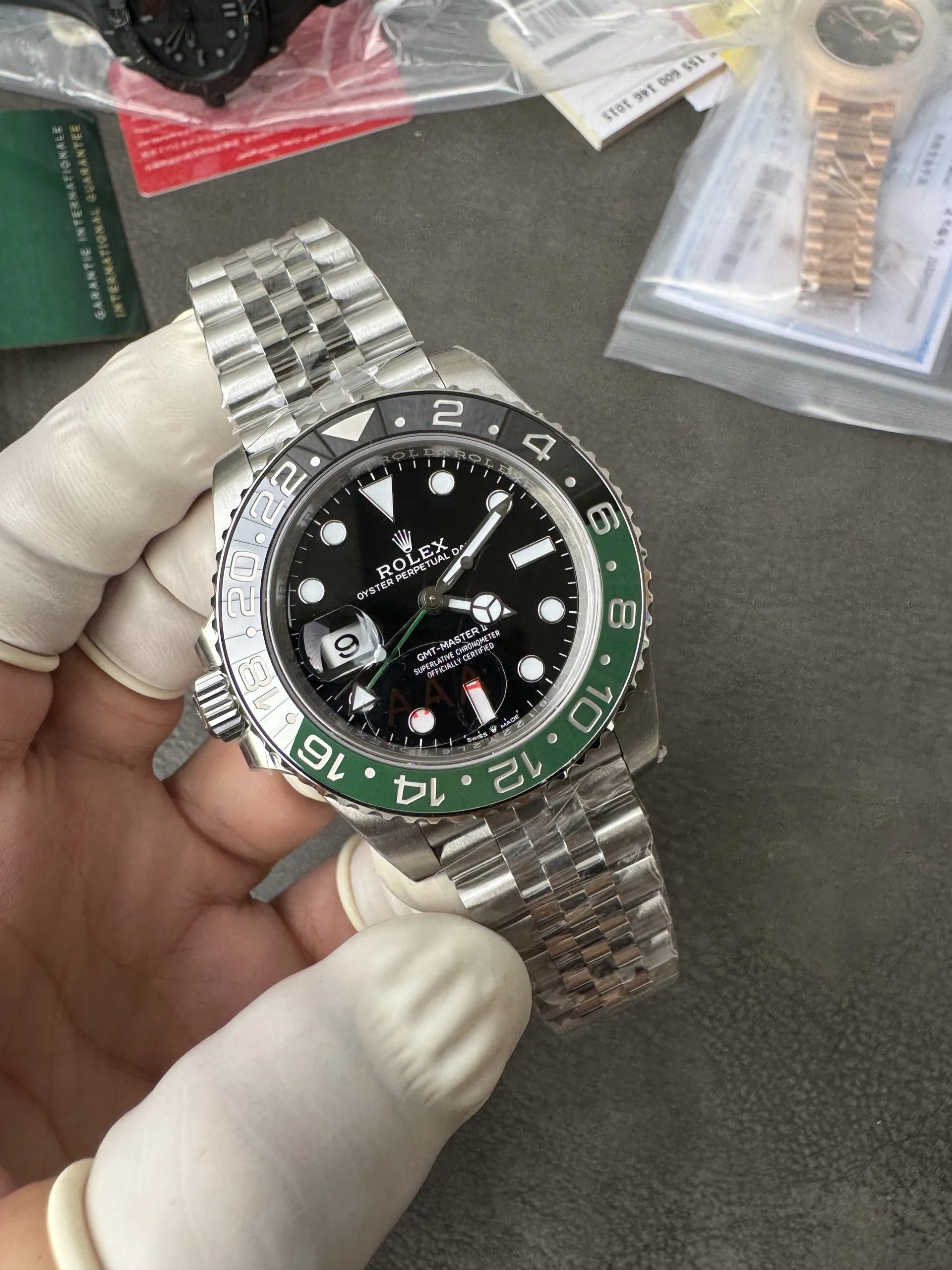 VS Factory Rolex GMT-Master II "Sprite" Black/Green Ceramic Bezel Jubilee Bracelet(m126720vtnr-0002) 1:1 Super Clone - DD3285 Movement - VS Factory Official photo 7