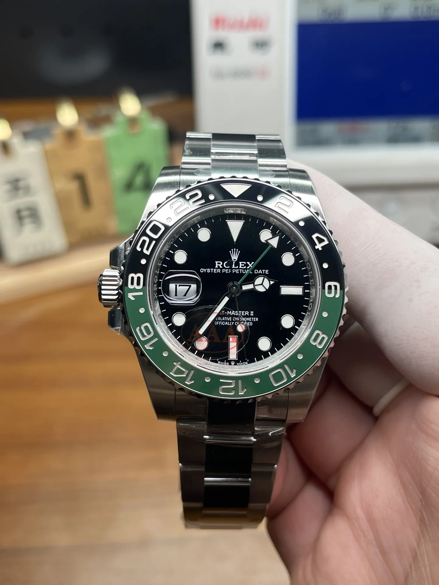 VS Factory Rolex GMT-Master II "Sprite" Left-Handed Black/Green Oyster Bracelet (126720VTNR) 1:1 Super Clone – DD3285 Movement - VS Factory Official