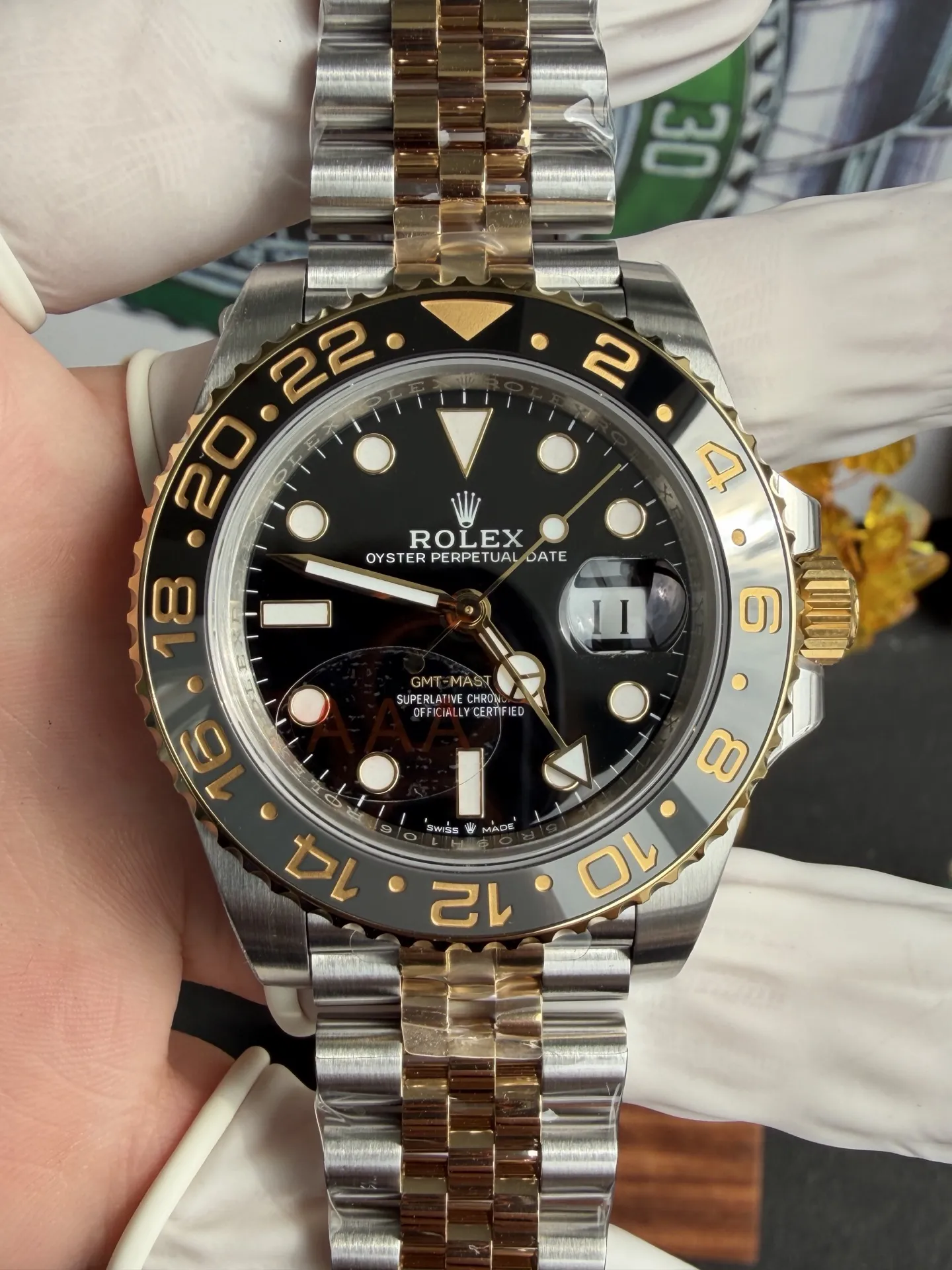 VS Factory Rolex GMT-Master II Two-Tone Yellow Gold Black/Grey Ceramic Bezel Jubilee Bracelet(126713grnr) 1:1 Super Clone - DD3285 Movement - VS Factory Official photo 2