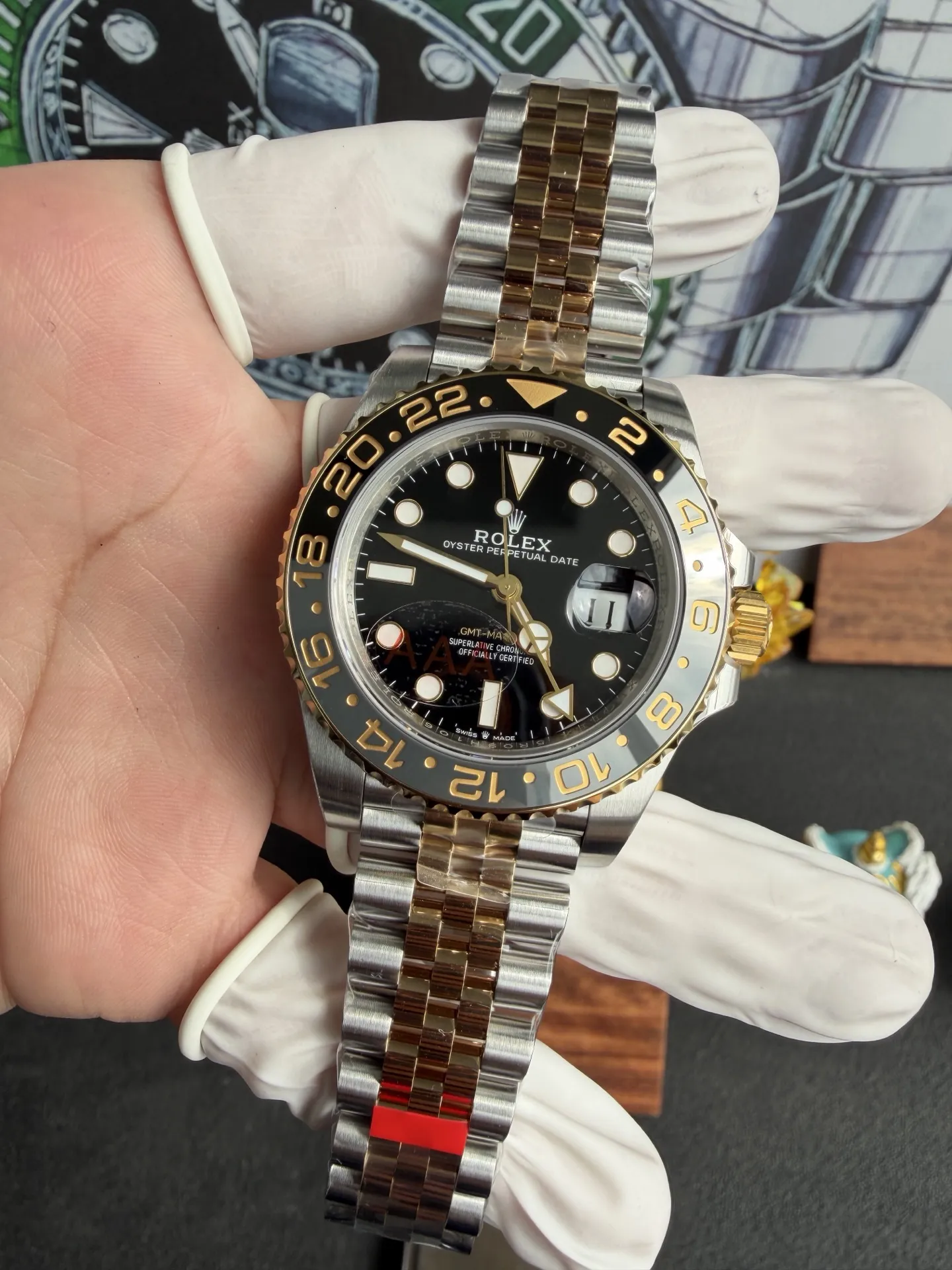VS Factory Rolex GMT-Master II Two-Tone Yellow Gold Black/Grey Ceramic Bezel Jubilee Bracelet(126713grnr) 1:1 Super Clone - DD3285 Movement - VS Factory Official photo 5