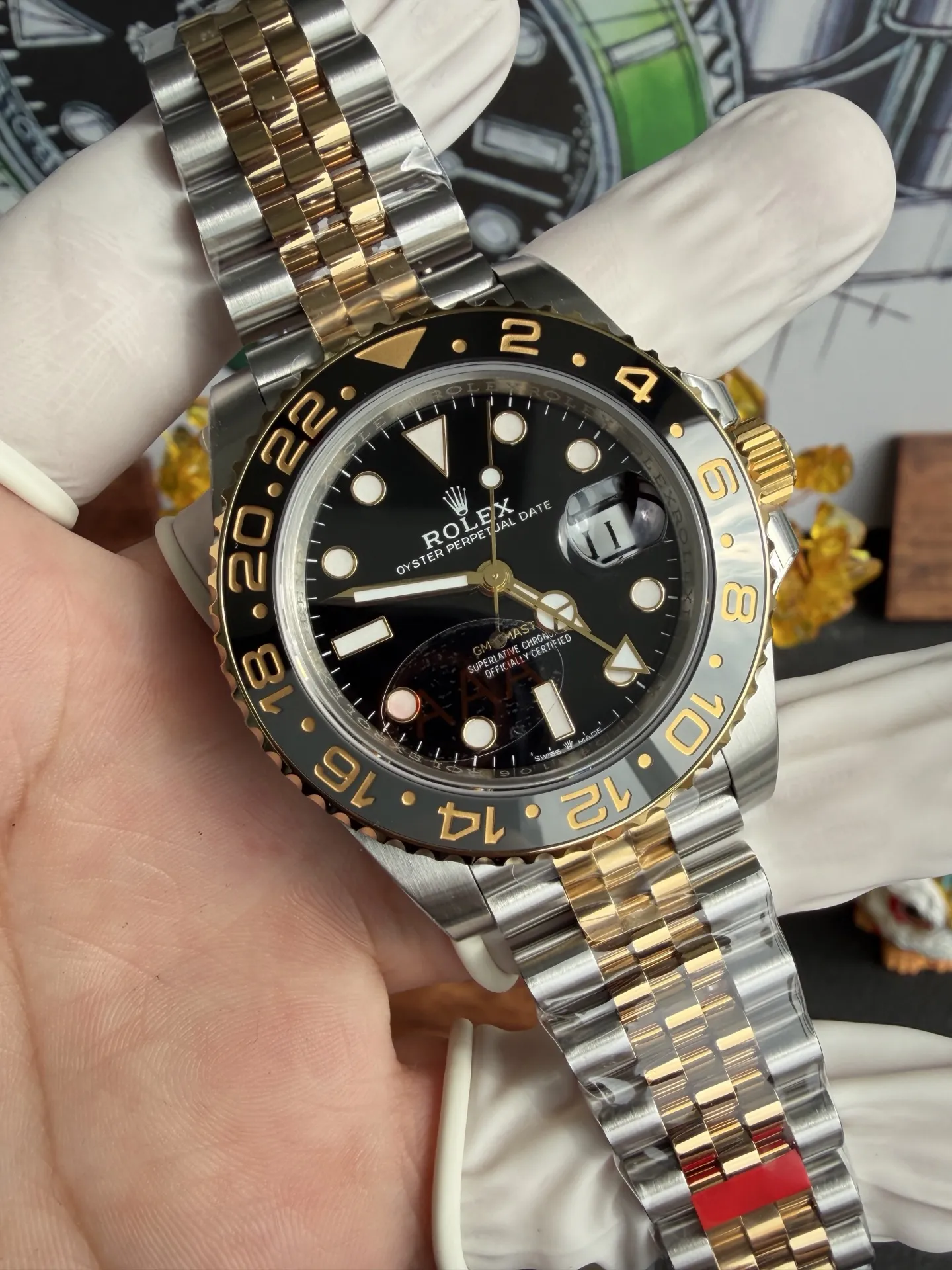 VS Factory Rolex GMT-Master II Two-Tone Yellow Gold Black/Grey Ceramic Bezel Jubilee Bracelet(126713grnr) 1:1 Super Clone - DD3285 Movement - VS Factory Official photo 6