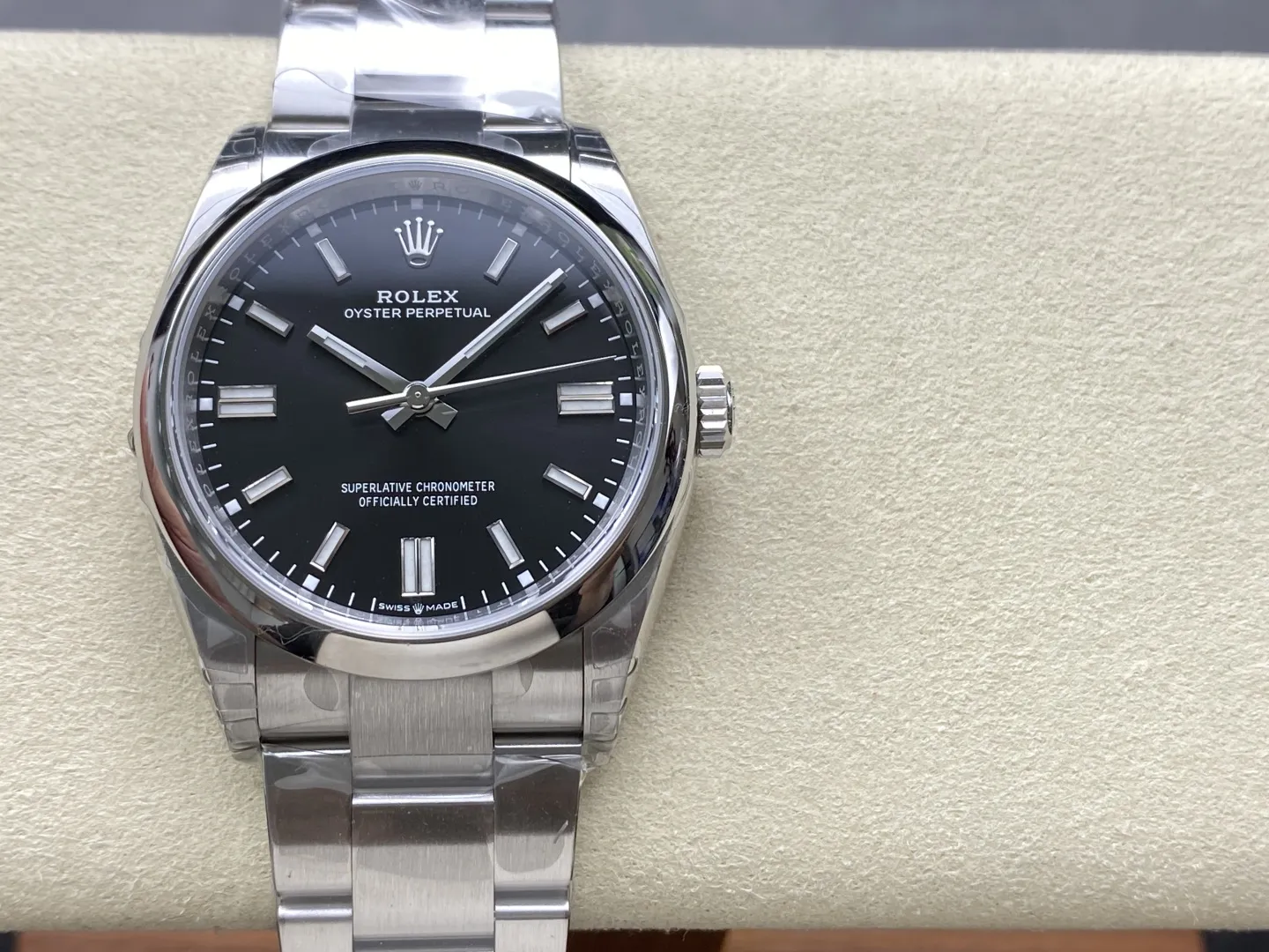 VS Factory Rolex Oyster Perpetual 36mm Bright Black Dial Smooth Bezel Oyster Bracelet (126000) 1:1 Super Clone - DD3230 Movement - VS Factory Official