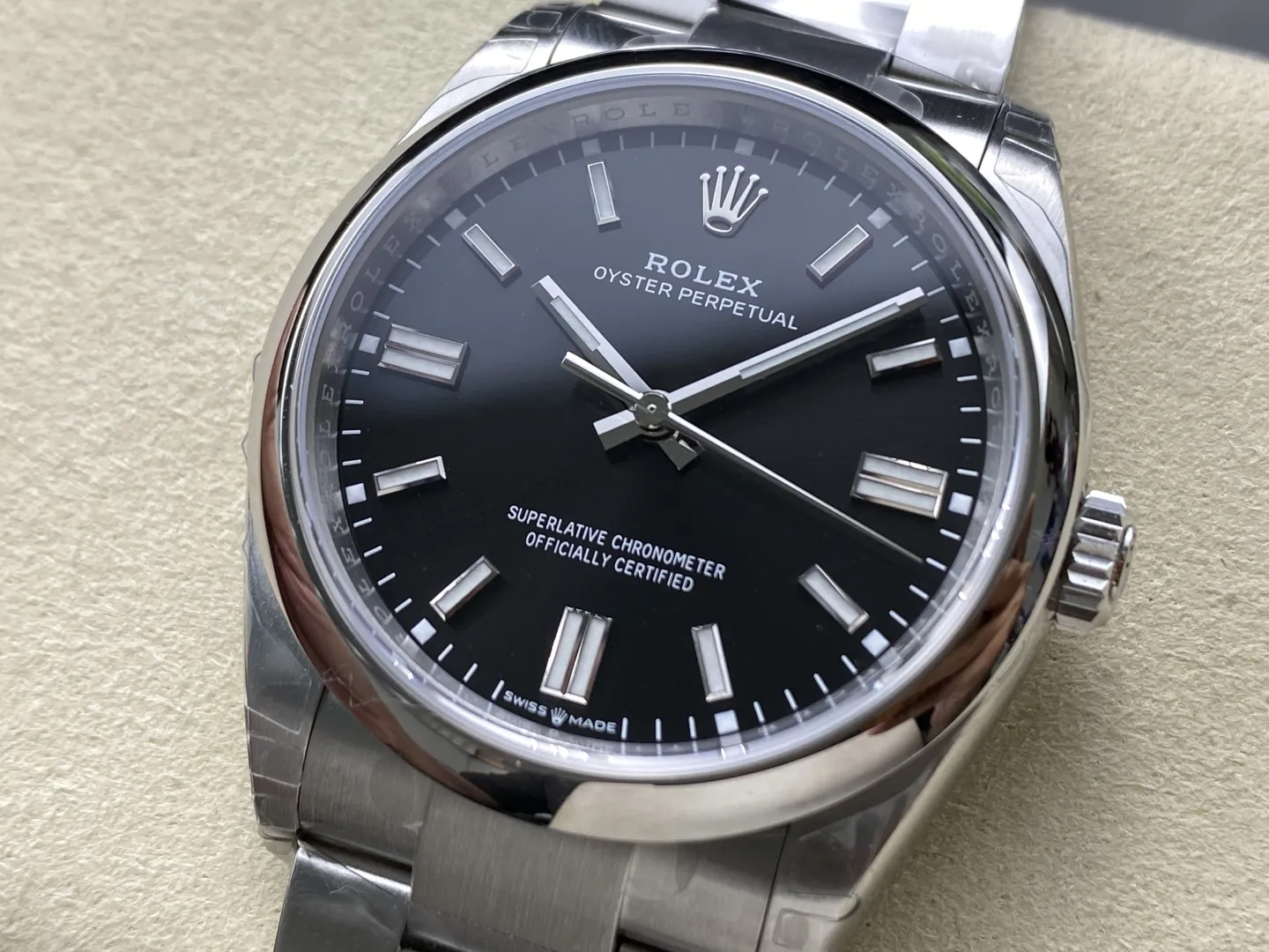 VS Factory Rolex Oyster Perpetual 36mm Bright Black Dial Smooth Bezel Oyster Bracelet (126000) 1:1 Super Clone - DD3230 Movement - VS Factory Official photo 3