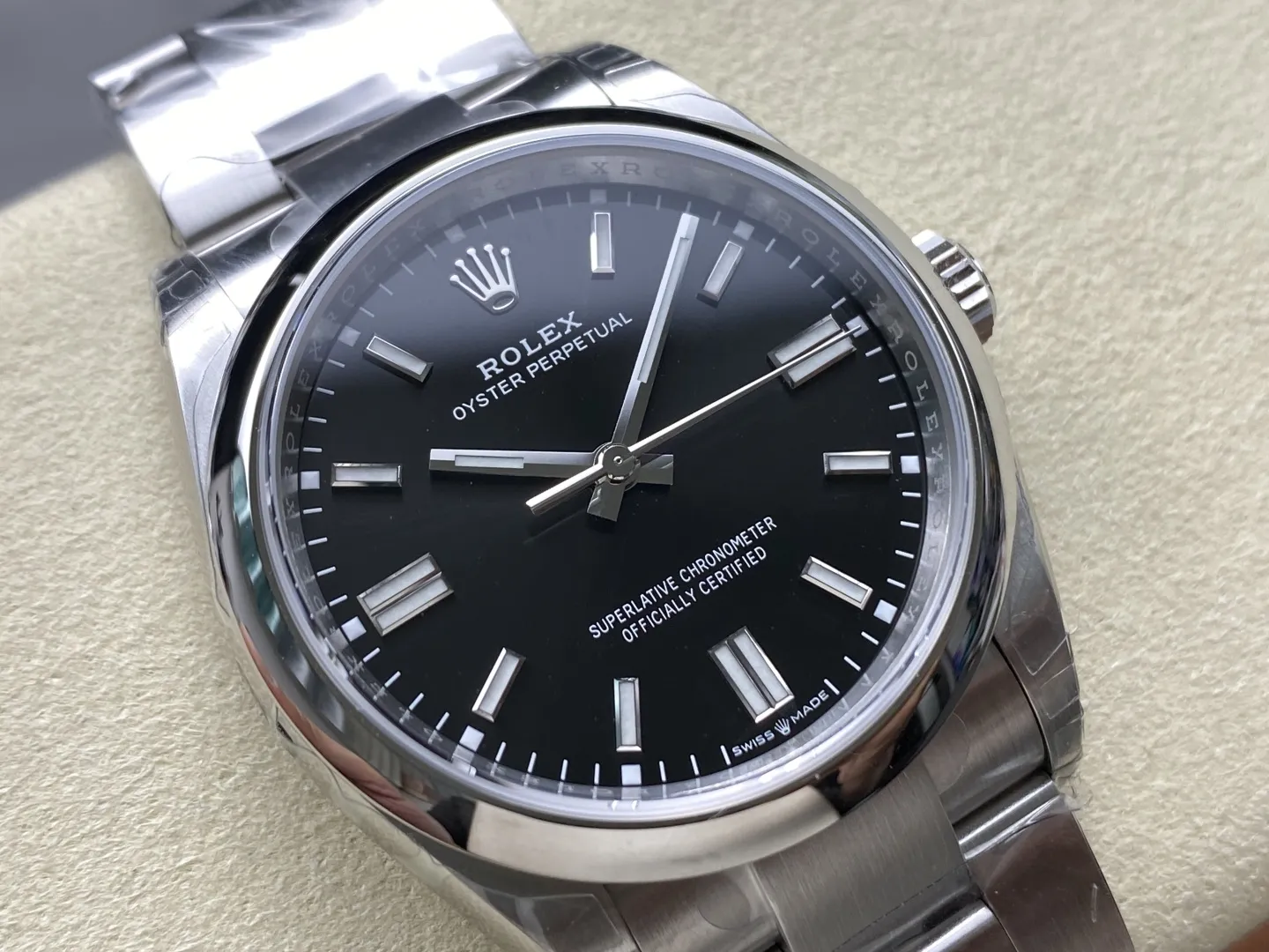 VS Factory Rolex Oyster Perpetual 36mm Bright Black Dial Smooth Bezel Oyster Bracelet (126000) 1:1 Super Clone - DD3230 Movement - VS Factory Official photo 4
