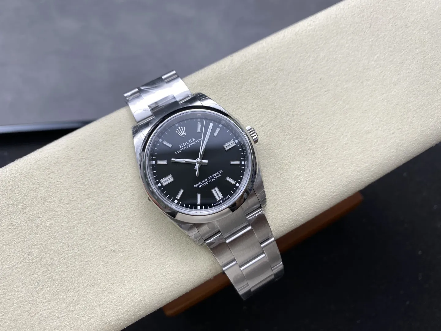 VS Factory Rolex Oyster Perpetual 36mm Bright Black Dial Smooth Bezel Oyster Bracelet (126000) 1:1 Super Clone - DD3230 Movement - VS Factory Official photo 5