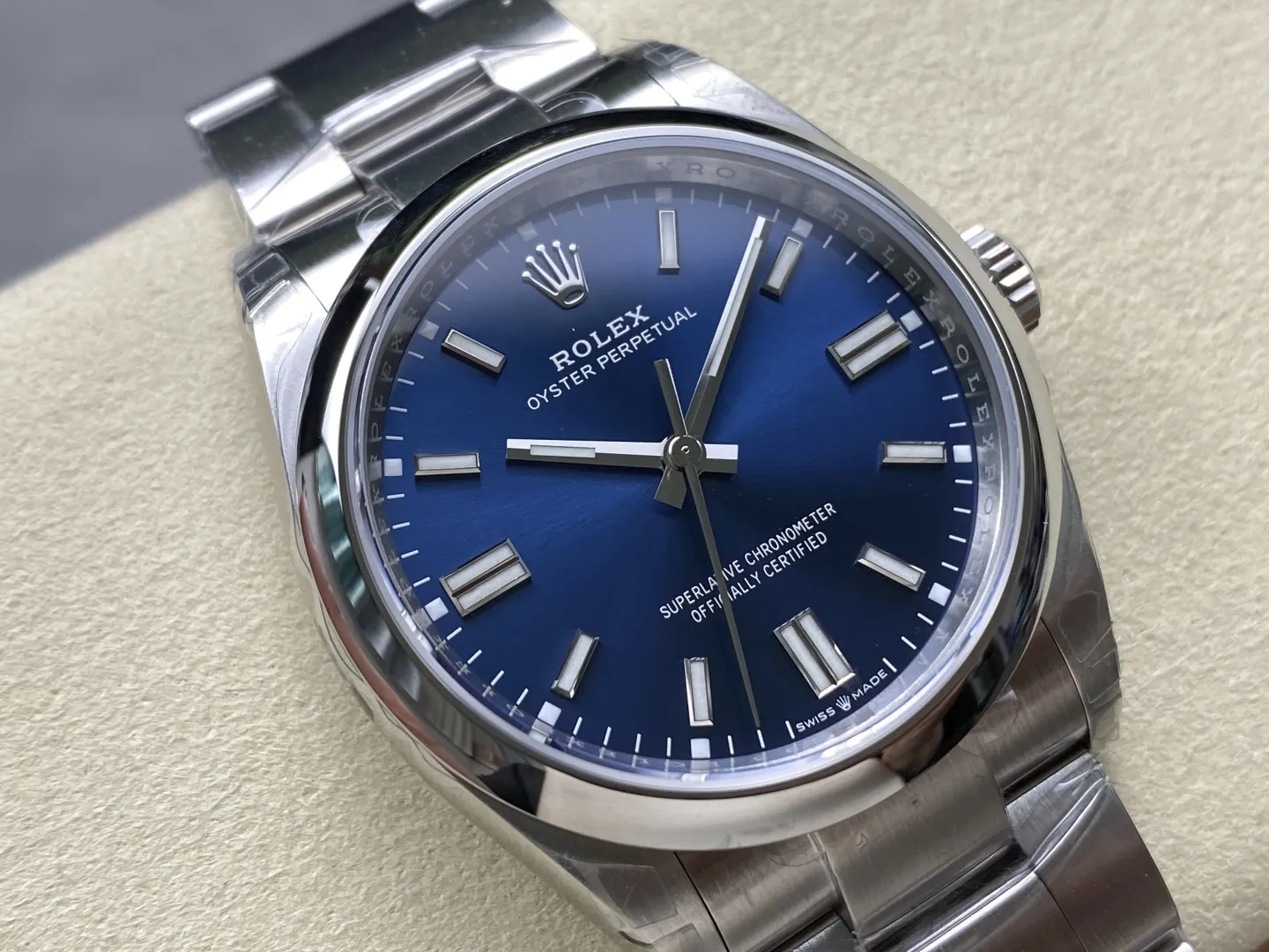 VS Factory Rolex Oyster Perpetual 36mm Bright Blue Sunburst Dial Smooth Bezel Oyster Bracelet (126000) 1:1 Super Clone - DD3230 Movement - VS Factory Official photo 5