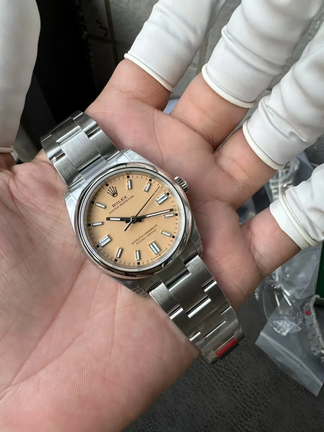 VS Factory Rolex Oyster Perpetual 36mm Candy Pink Lacquer Dial Smooth Bezel Oyster Bracelet (126000) 1:1 Super Clone - DD3230 Movement - VS Factory Official photo 6