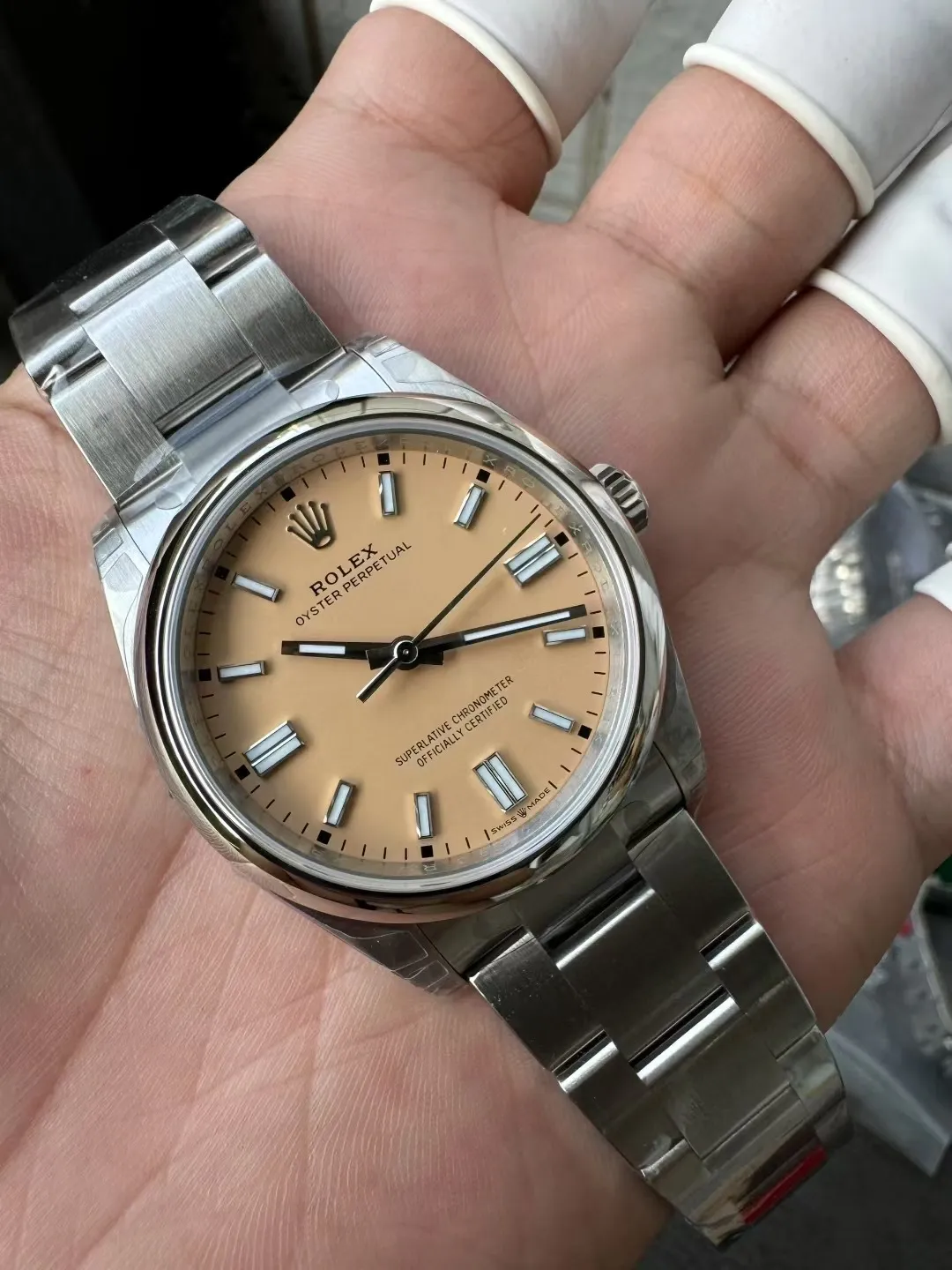 VS Factory Rolex Oyster Perpetual 36mm Candy Pink Lacquer Dial Smooth Bezel Oyster Bracelet (126000) 1:1 Super Clone - DD3230 Movement - VS Factory Official photo 7