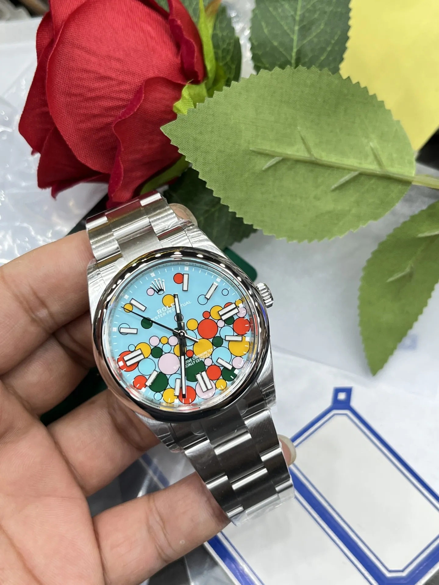 VS Factory Rolex Oyster Perpetual 36mm "Celebration Bubble" Motif Dial Smooth Bezel Oyster Bracelet (126000) 1:1 Super Clone - DD3230 Movement - VS Factory Official photo 6