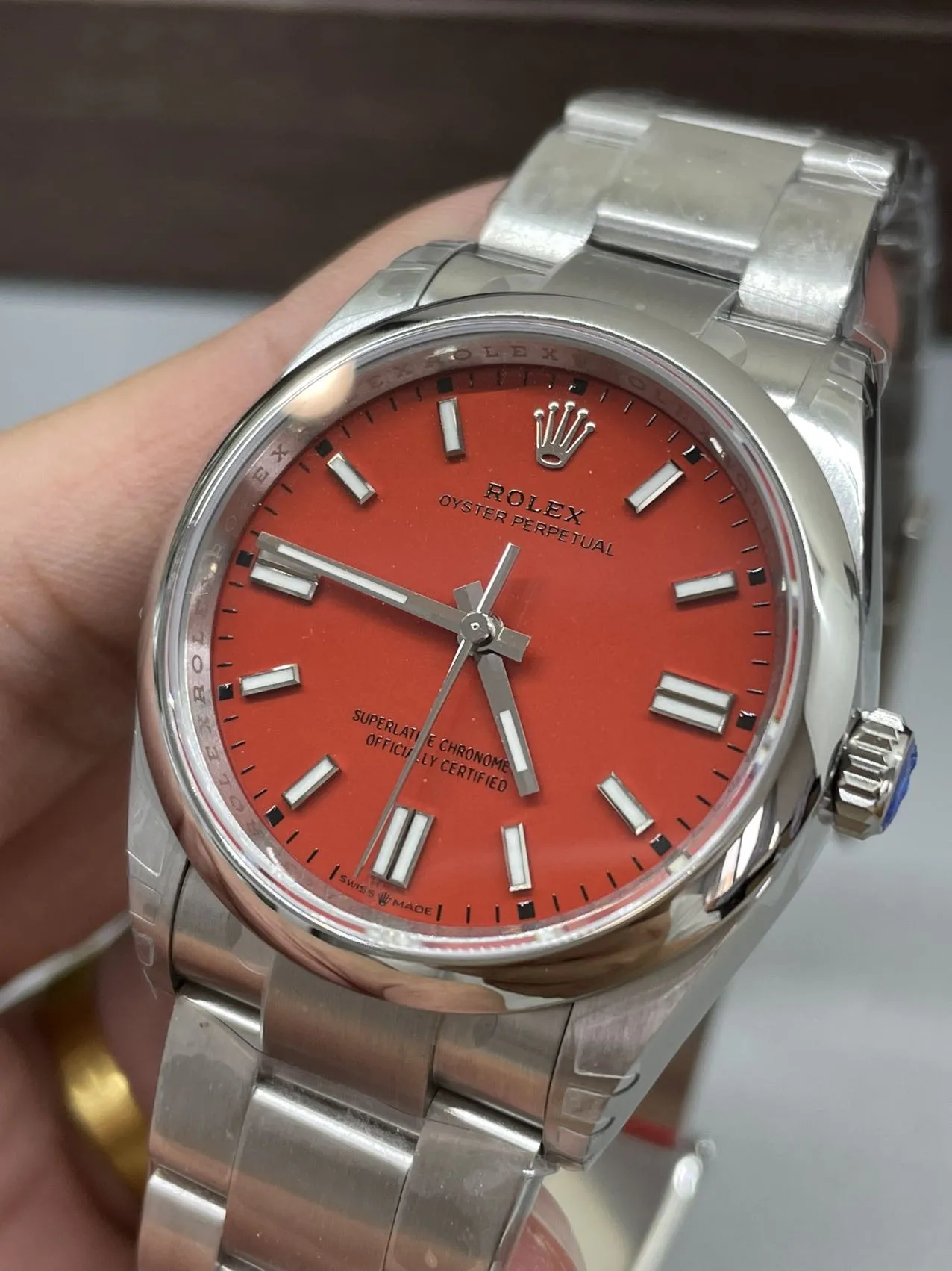 VS Factory Rolex Oyster Perpetual 36mm Coral Red Dial Smooth Bezel Oyster Bracelet (126000) 1:1 Super Clone - DD3230 Movement - VS Factory Official photo 5