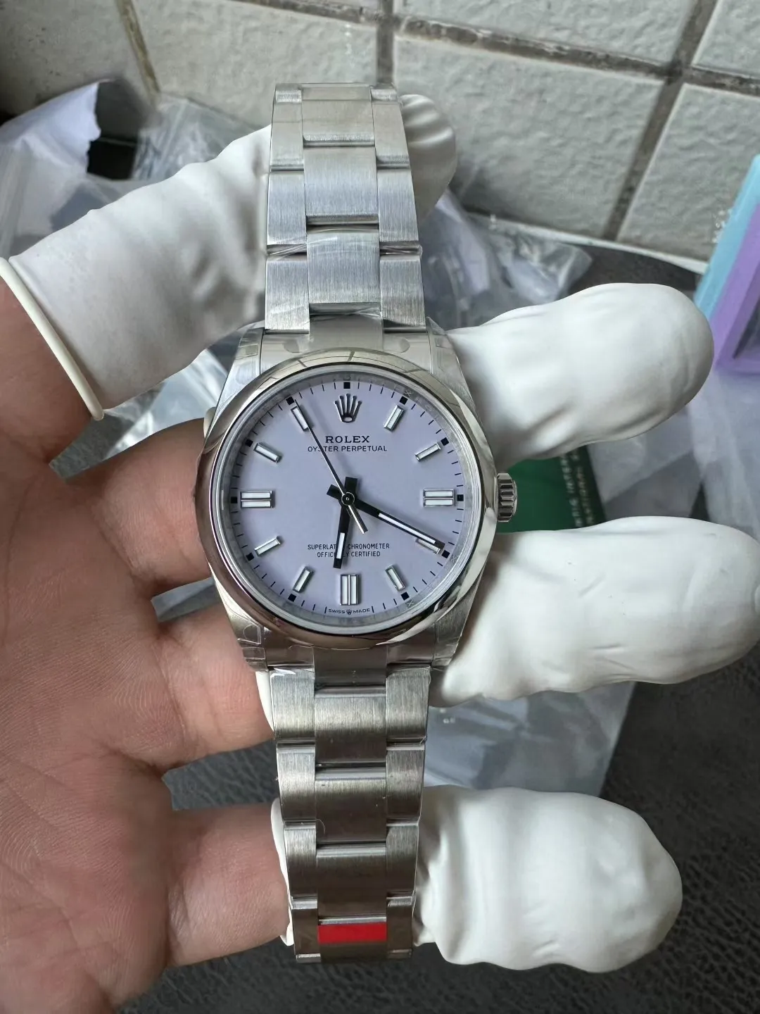 VS Factory Rolex Oyster Perpetual 36mm Lavender / Lilac Dial Smooth Bezel Oyster Bracelet (126000) 1:1 Super Clone - DD3230 Movement - VS Factory Official photo 4