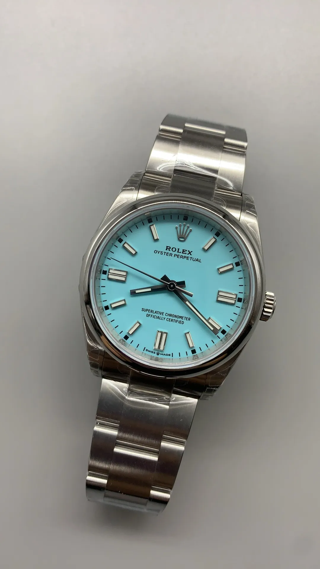 VS Factory Rolex Oyster Perpetual 36mm Turquoise "Tiffany" Blue Dial Smooth Bezel Oyster Bracelet (126000) 1:1 Super Clone - DD3230 Movement - VS Factory Official photo 3