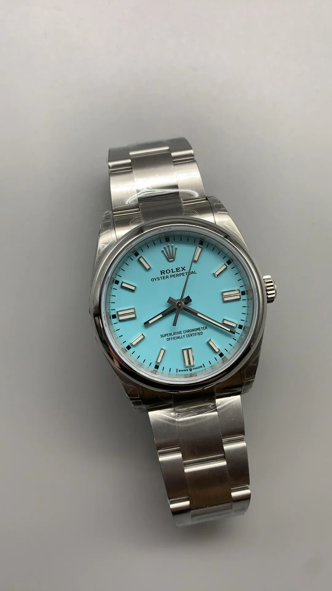 VS Factory Rolex Oyster Perpetual 36mm Turquoise "Tiffany" Blue Dial Smooth Bezel Oyster Bracelet (126000) 1:1 Super Clone - DD3230 Movement - VS Factory Official photo 4