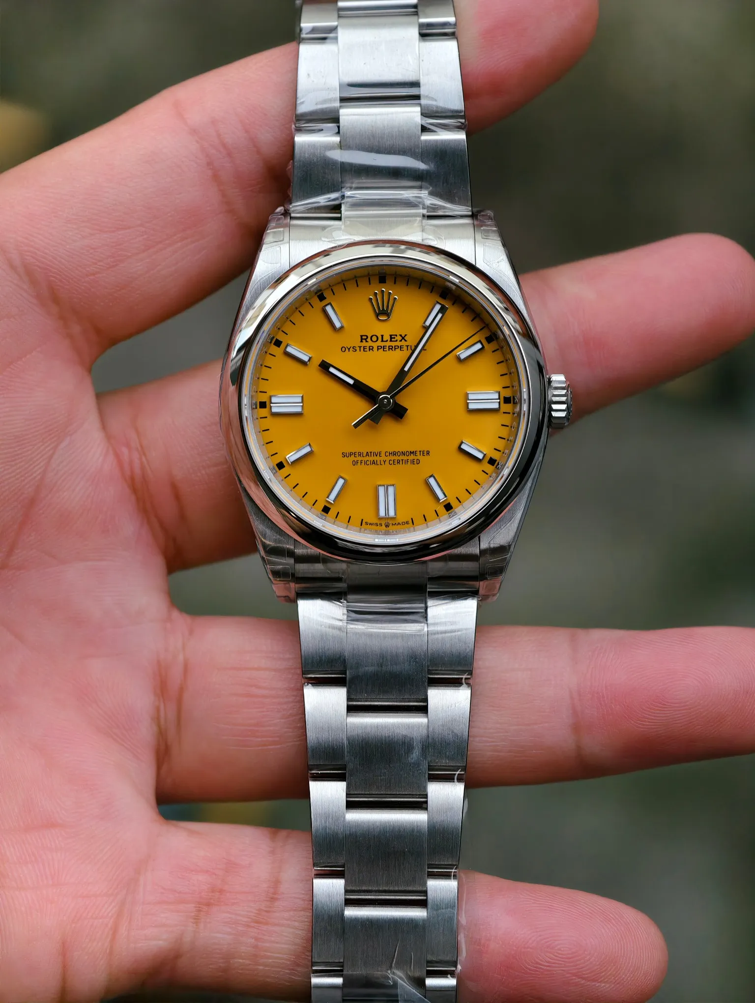 VS Factory Rolex Oyster Perpetual 36mm Yellow Dial Smooth Bezel Oyster Bracelet (126000) 1:1 Super Clone - DD3230 Movement - VS Factory Official