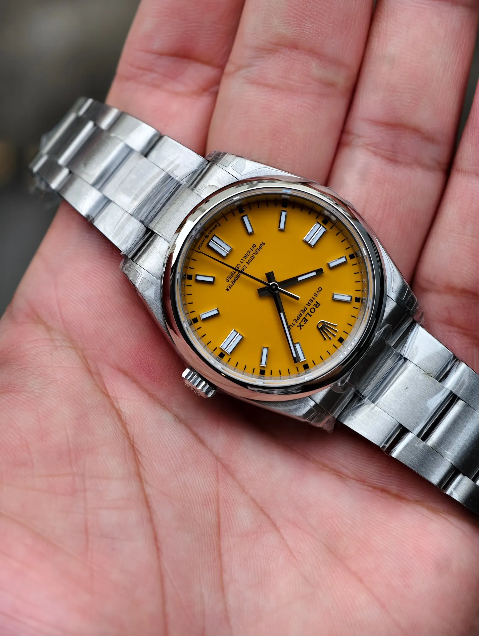 VS Factory Rolex Oyster Perpetual 36mm Yellow Dial Smooth Bezel Oyster Bracelet (126000) 1:1 Super Clone - DD3230 Movement - VS Factory Official photo 3
