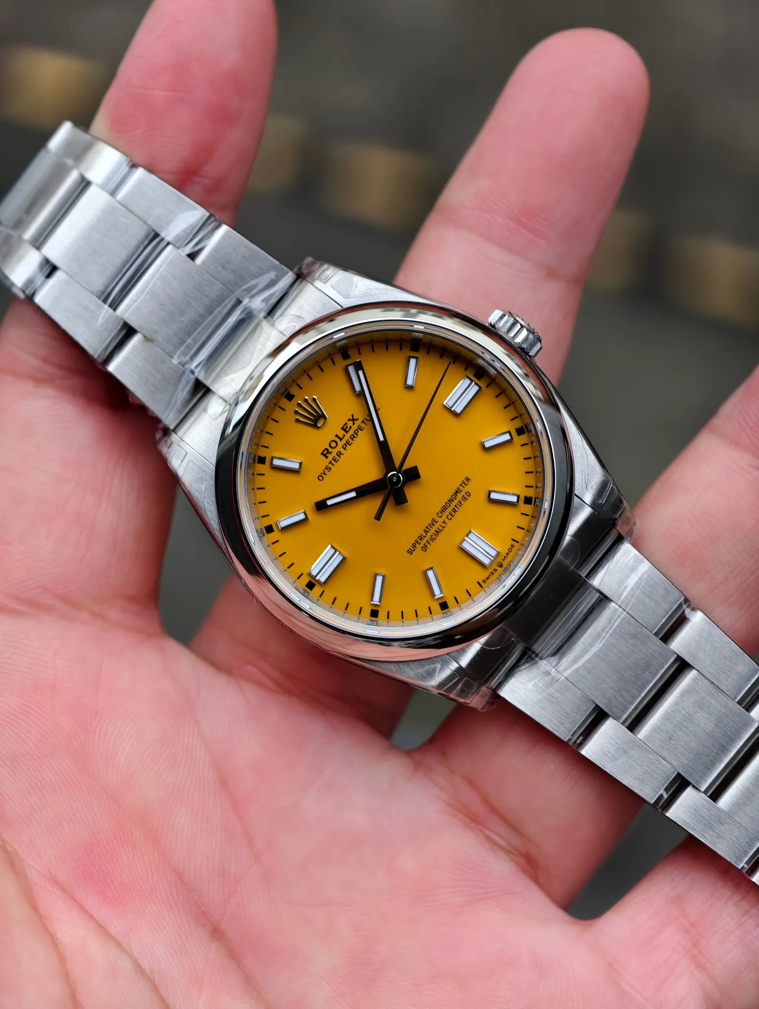 VS Factory Rolex Oyster Perpetual 36mm Yellow Dial Smooth Bezel Oyster Bracelet (126000) 1:1 Super Clone - DD3230 Movement - VS Factory Official photo 4