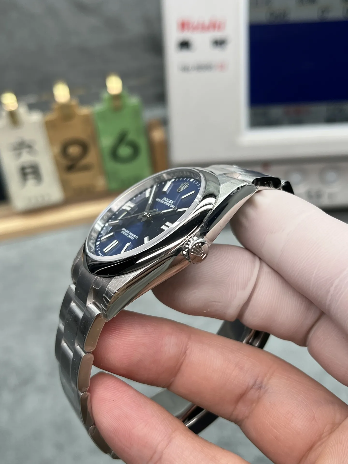 VS Factory Rolex Oyster Perpetual 41mm Bright Blue Dial (124300) 1:1 Super Clone – DD3230 Movement - VS Factory Official photo 4
