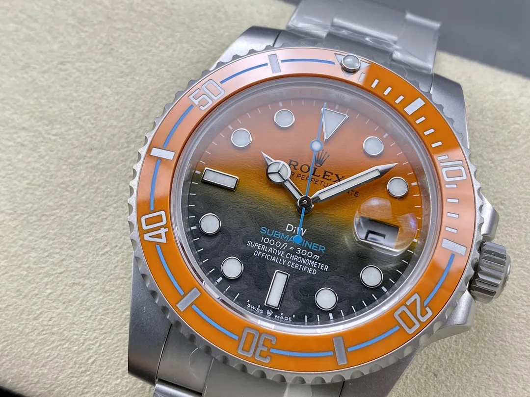 VS Factory Rolex Submariner Date "DiW Orange/Blue" Gradient Carbon Dial (Steel Edition) 1:1 Super Clone - DD3135 Movement - VS Factory Official photo 2