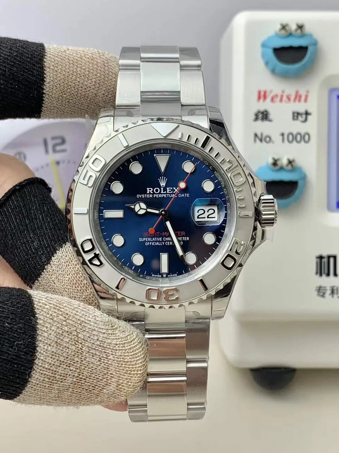 VS Factory Rolex Yacht-Master 40mm Blue Sunburst Dial Platinum Bezel Oyster Bracelet (126622) 1:1 Super Clone - DD3235 Movement - VS Factory Official