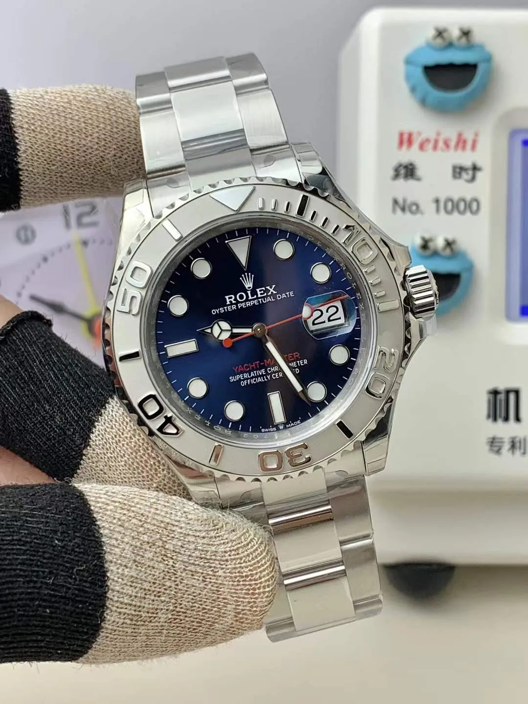 VS Factory Rolex Yacht-Master 40mm Blue Sunburst Dial Platinum Bezel Oyster Bracelet (126622) 1:1 Super Clone - DD3235 Movement - VS Factory Official photo 3