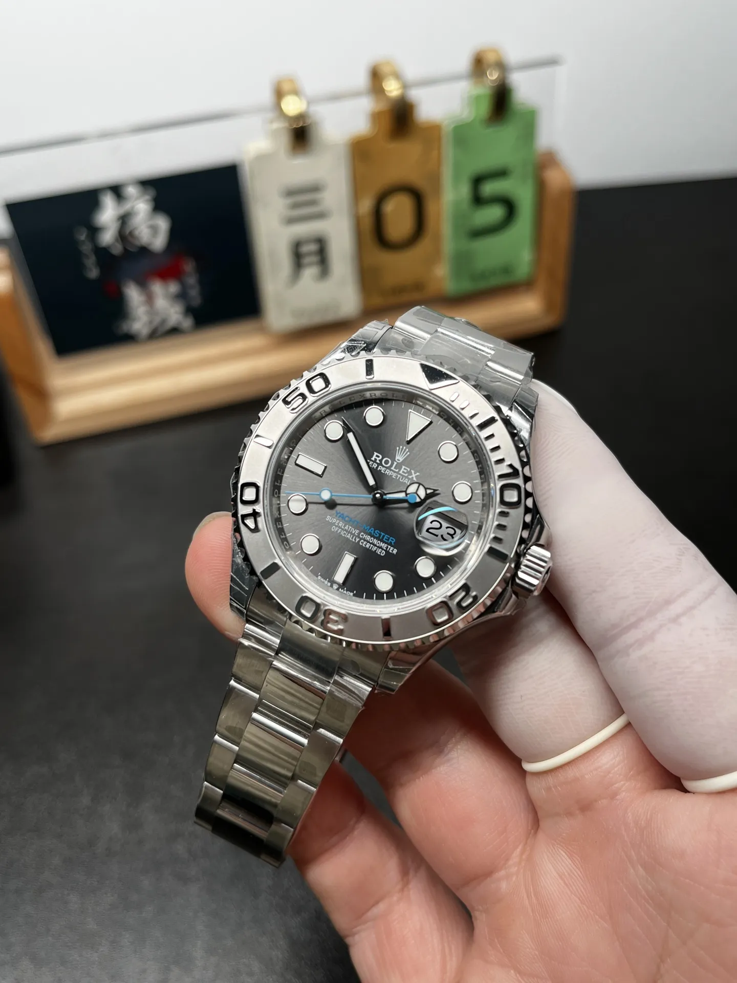 VS Factory Rolex Yacht-Master 40mm Slate "Rhodium" Dial Platinum Bezel Oyster Bracelet (126622) 1:1 Super Clone - DD3235 Movement - VS Factory Official photo 3