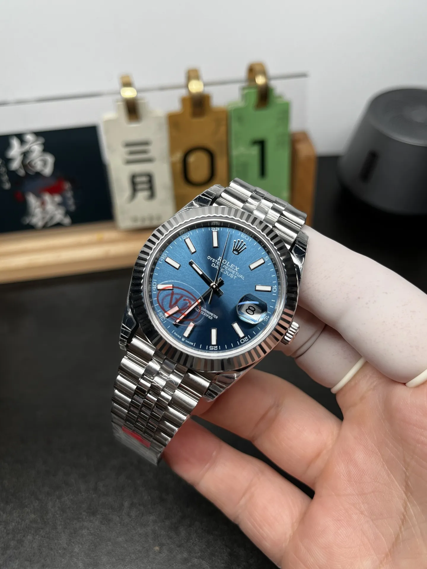 VS Factory (V2) Rolex Datejust 41mm Blue Sunburst Dial Fluted Bezel Jubilee Bracelet (126334) 1:1 Super Clone - DD3235 Movement - VS Factory Official photo 3