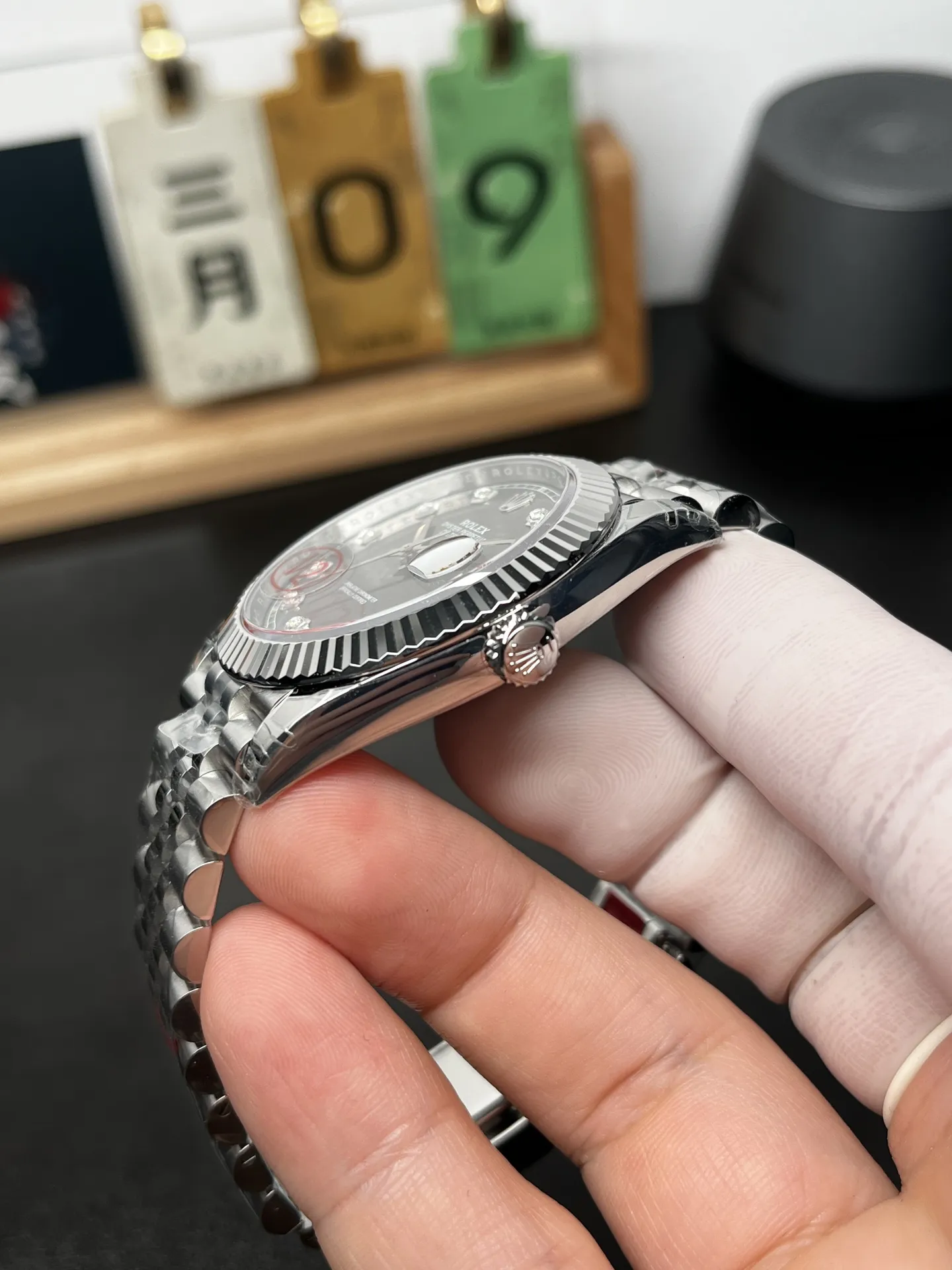 VS Factory (V2) Rolex Datejust 41mm Sunburst Slate Grey Diamond Dial Fluted Bezel Jubilee Bracelet (126334) 1:1 Super Clone - DD3235 Movement - VS Factory Official photo 7